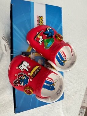CROCS Red Kids Sonic Character Clogs with Decorative Charms